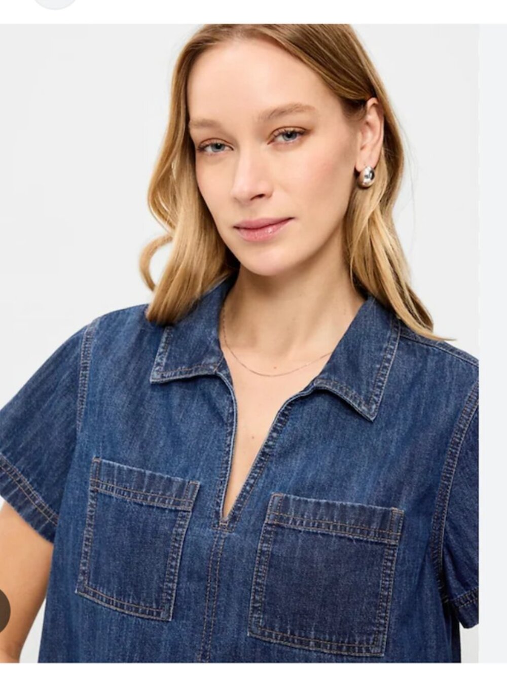 New! 100% Cotton Old Navy Popover Denim Tops Set of 2 Size Medium